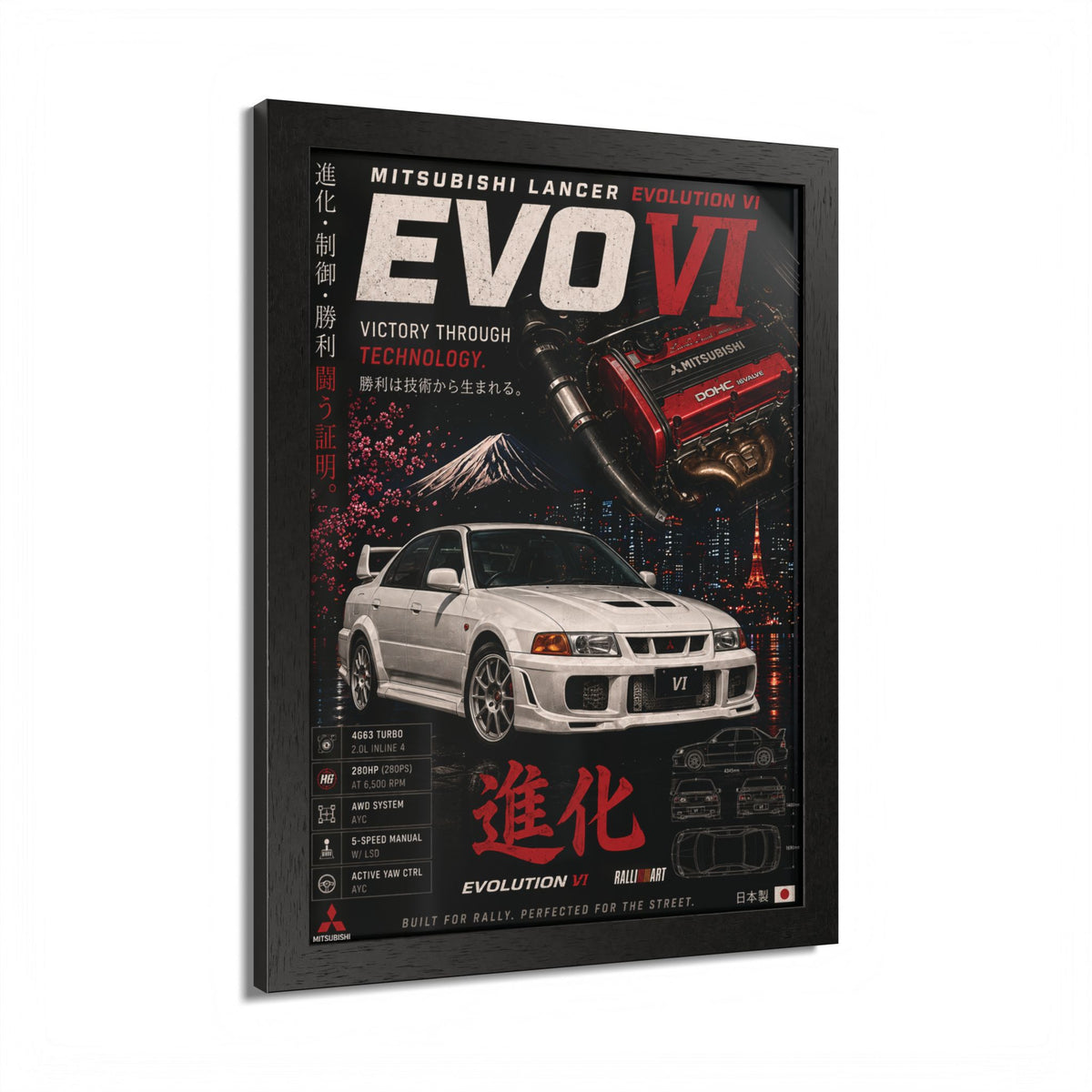 EVO VI Mitsubishi Lancer Framed Poster