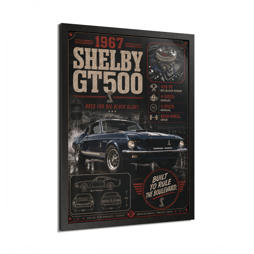 1967 Shelby GT500 Vintage Car Poster
