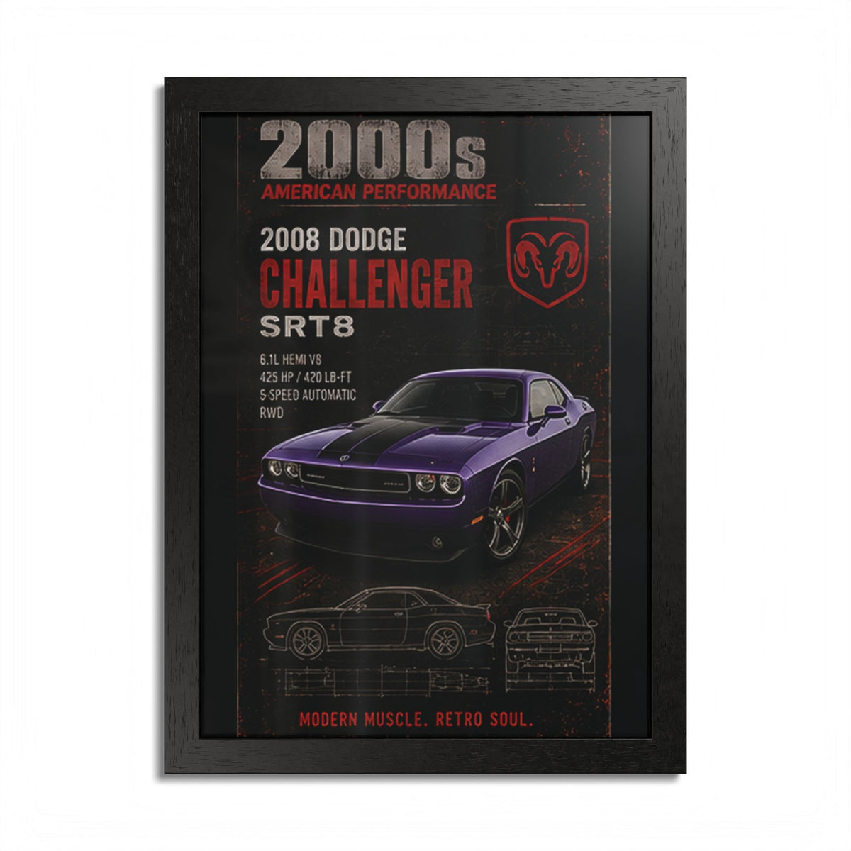 2008 Dodge Challenger SRT8 Framed Poster