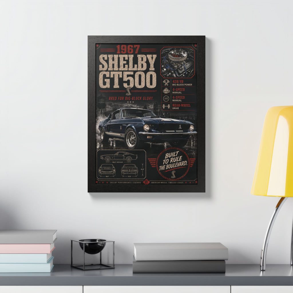 1967 Shelby GT500 Vintage Car Poster