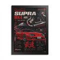 Toyota Supra MK4 Framed Poster — Red JDM Car Art Print