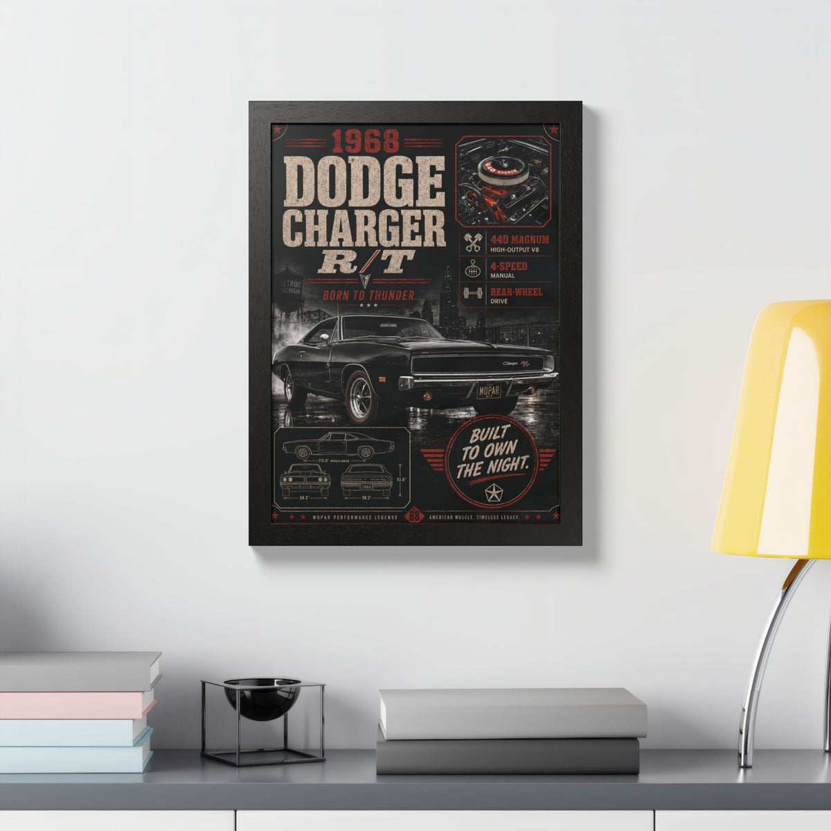 1968 Dodge Charger R/T Framed Poster