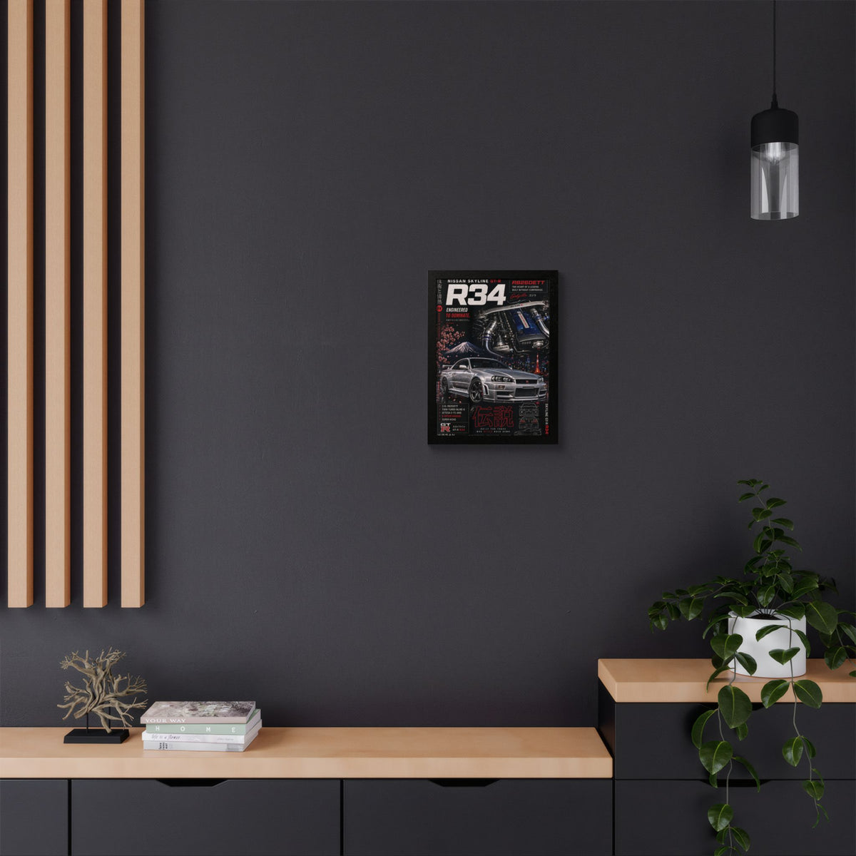 R34 Skyline GT-R Poster — Framed JDM Car Print