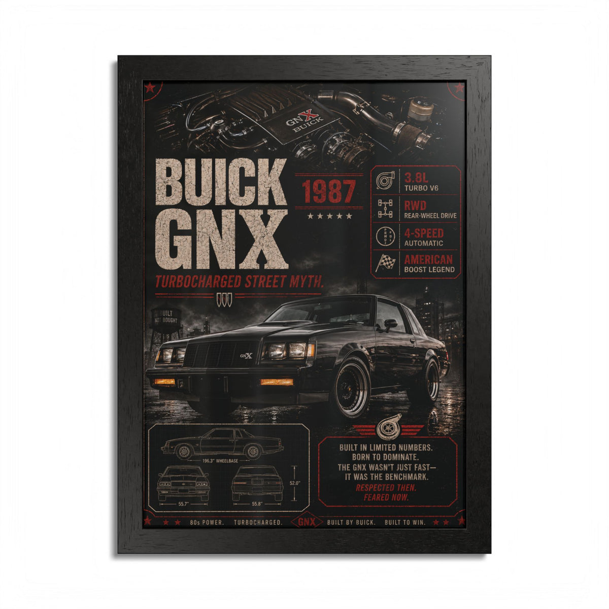 Buick GNX 1987 Framed Poster