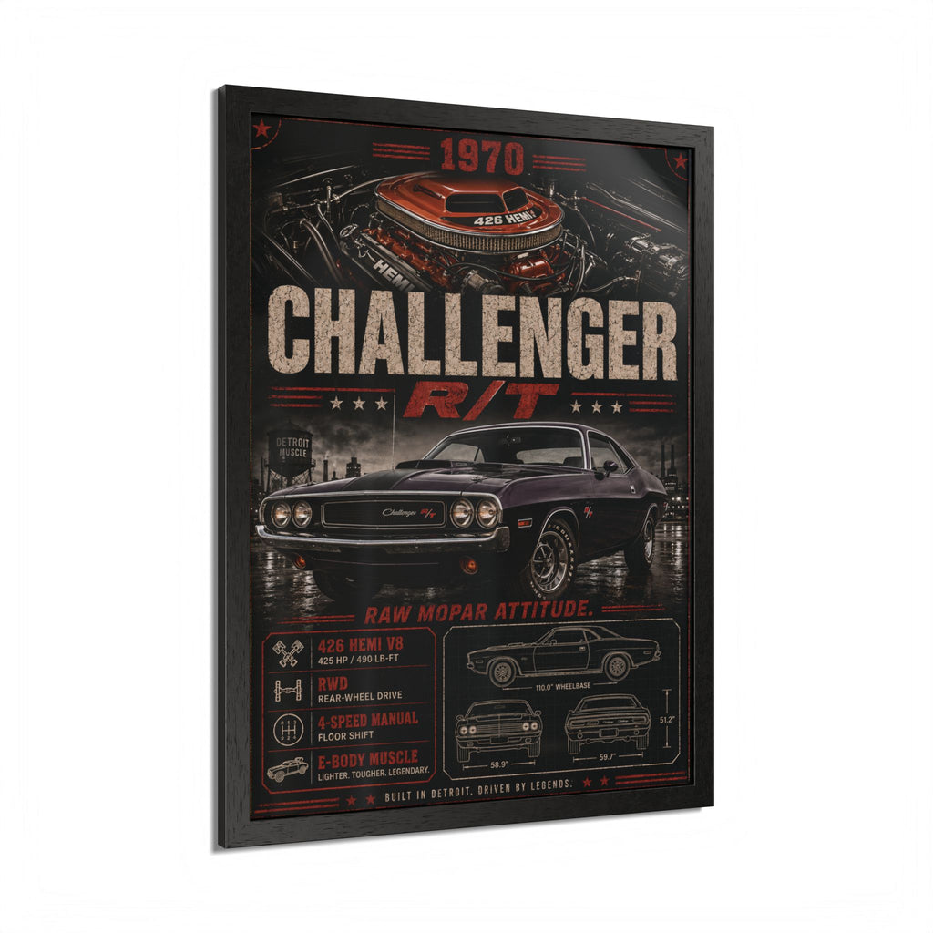 1970 Challenger R/T Framed Poster