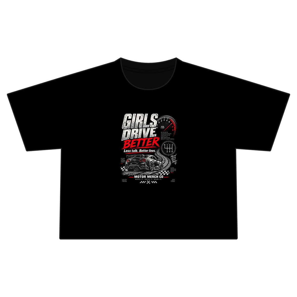 Girls Drive Better Racer Cropped Tee