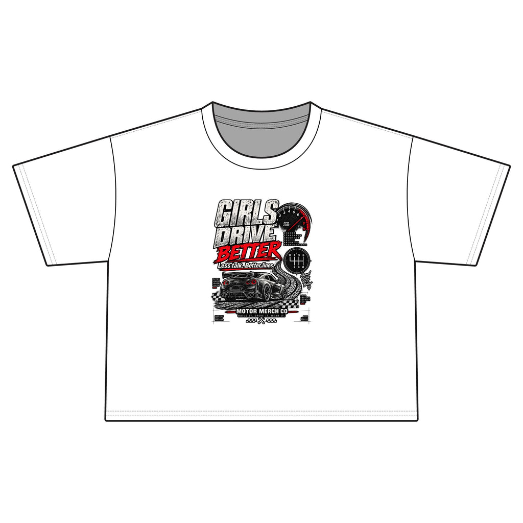 Girls Drive Better Racer Cropped Tee