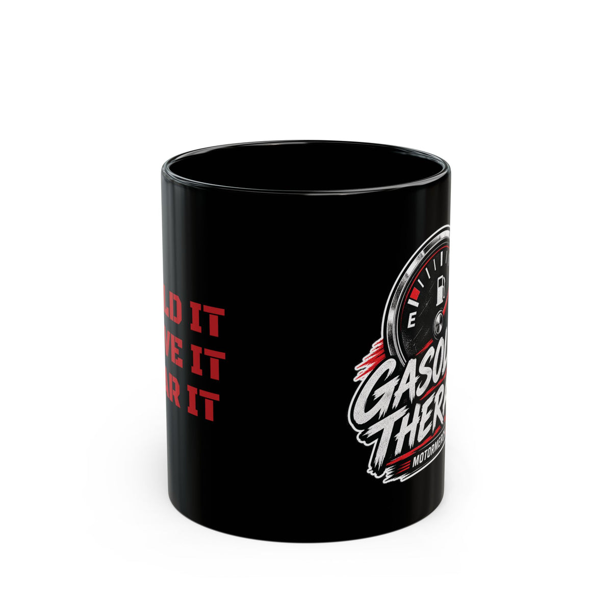 Gasoline Therapy Black Mug