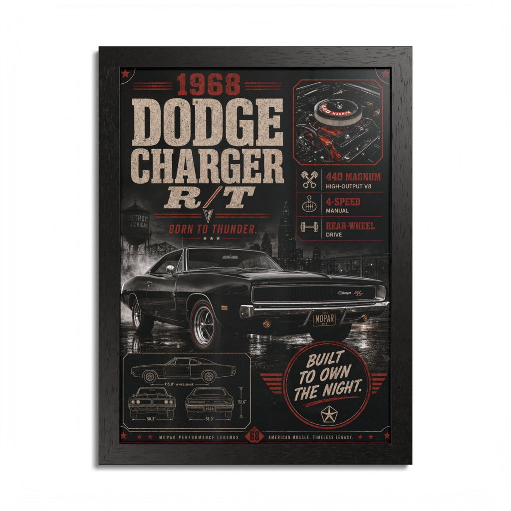 1968 Dodge Charger R/T Framed Poster