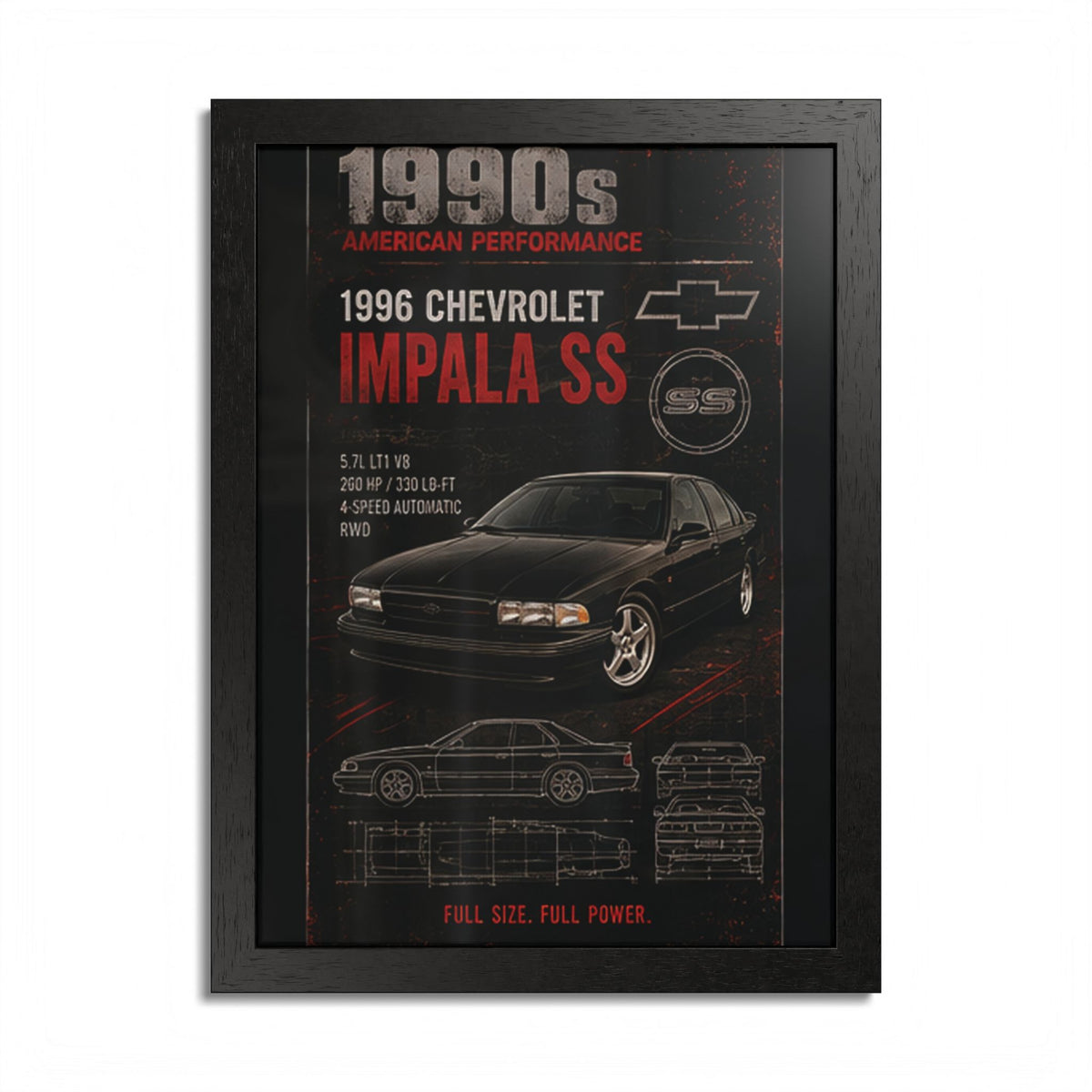 1996 Chevrolet Impala SS Framed Poster
