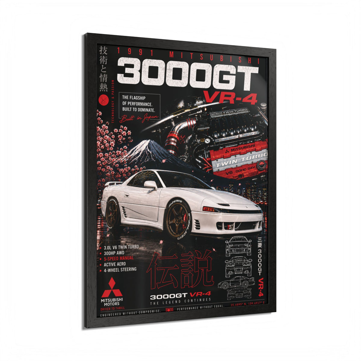 1991 3000GT VR-4 Framed Garage Art