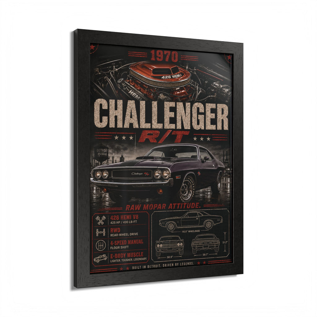 1970 Challenger R/T Framed Poster