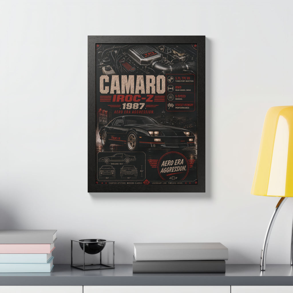 Camaro IROC‑Z 1987 Framed Poster