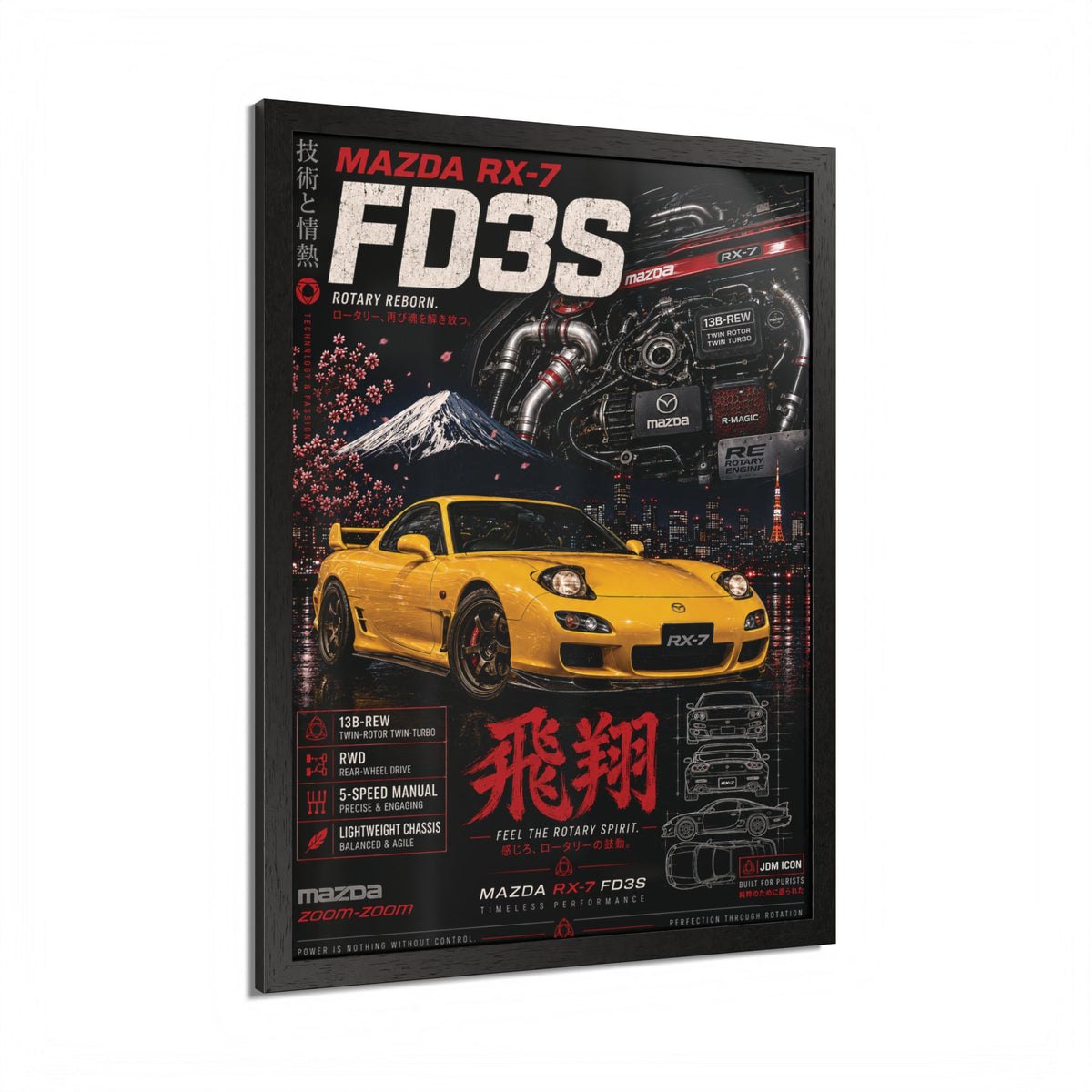 Mazda RX-7 FD3S Framed Poster
