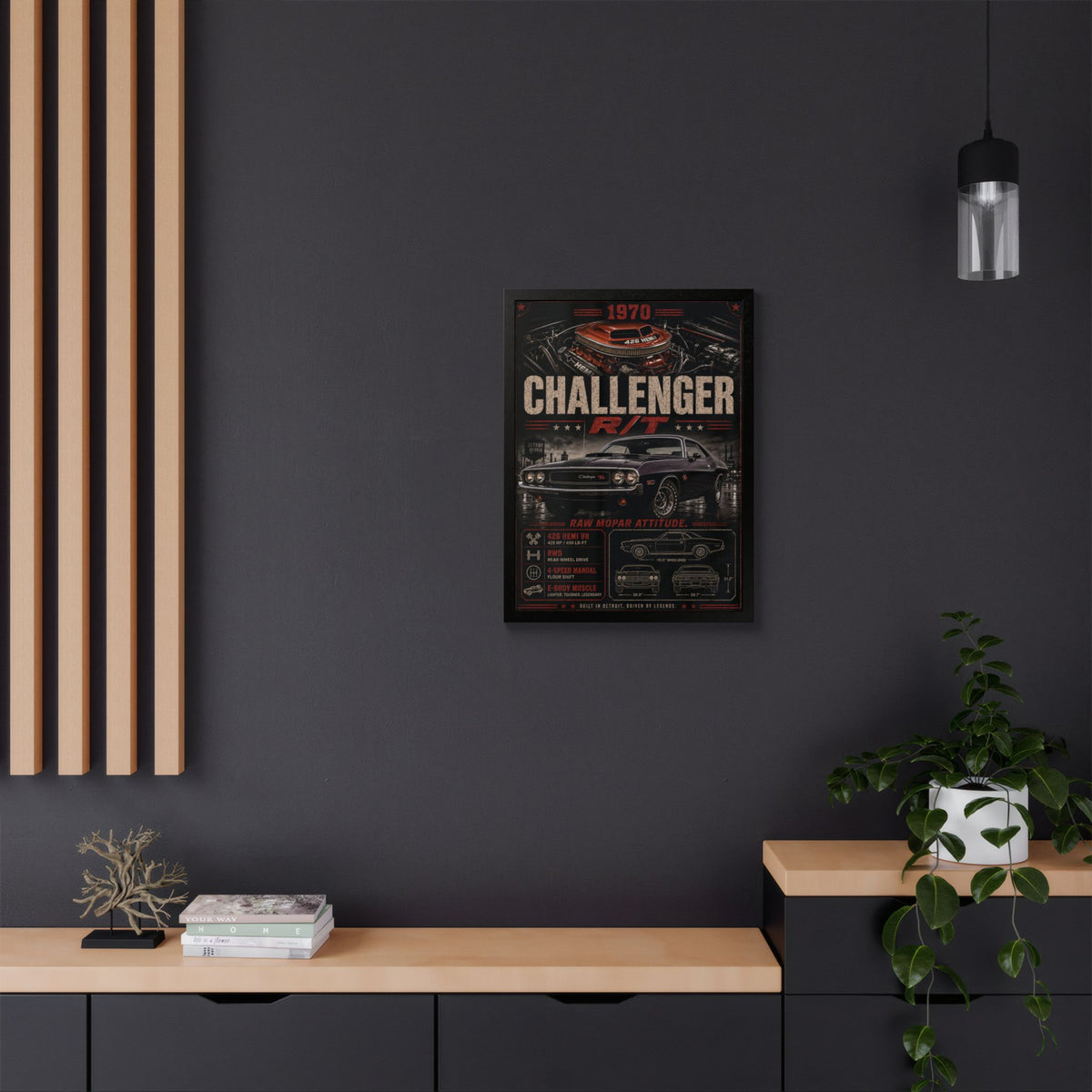 1970 Challenger R/T Framed Poster