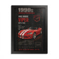 1992 Dodge Viper RT/10 Framed Poster — 1990s Muscle Car Wall Art