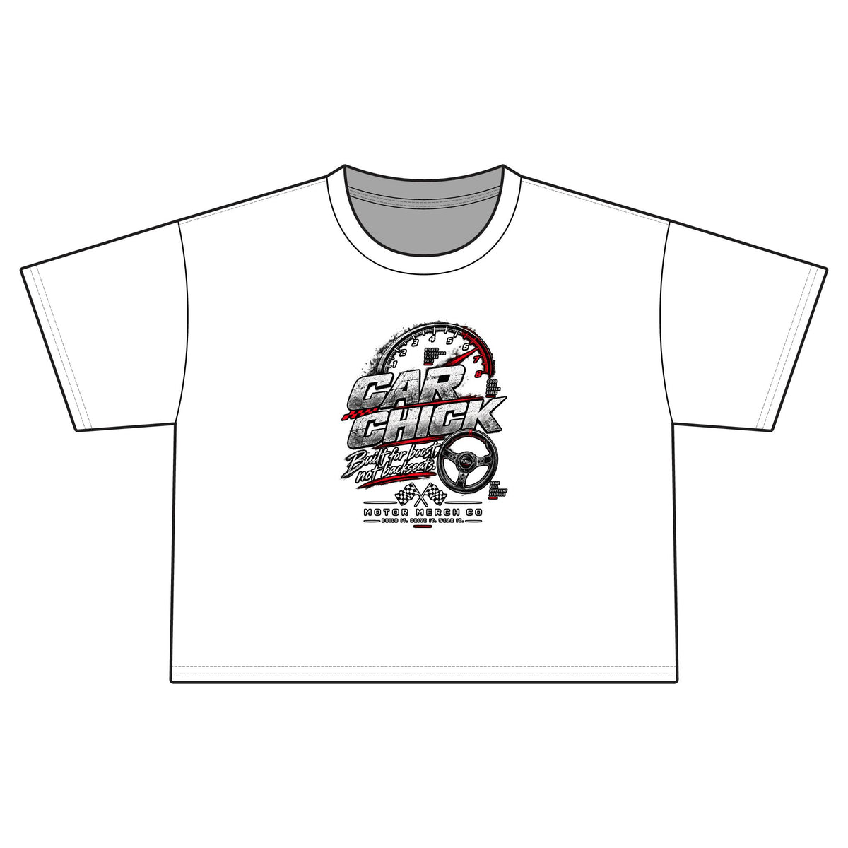Car Chick Racing Graphic Cropped Tee