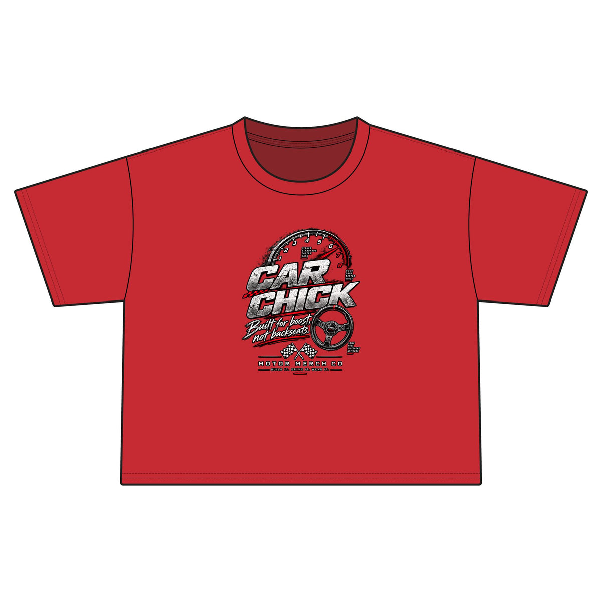 Car Chick Racing Graphic Cropped Tee