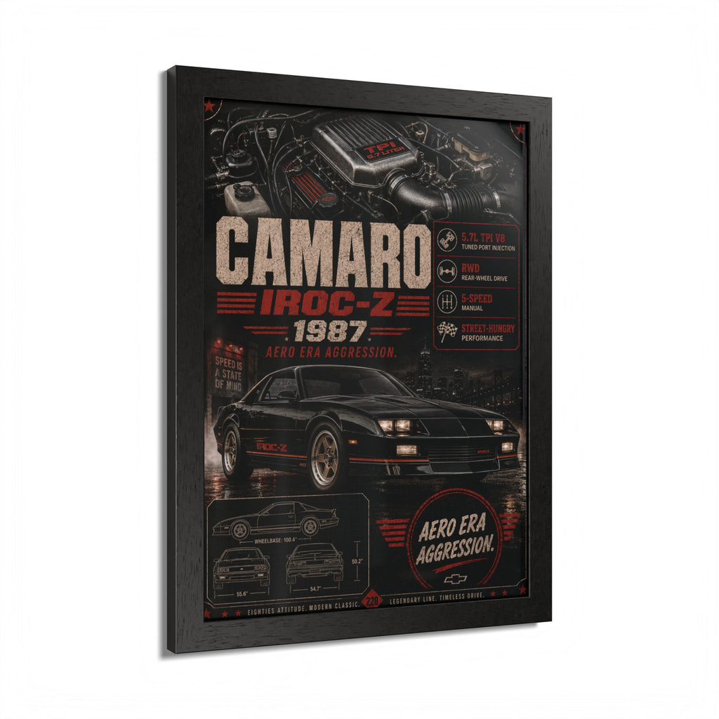 Camaro IROC‑Z 1987 Framed Poster
