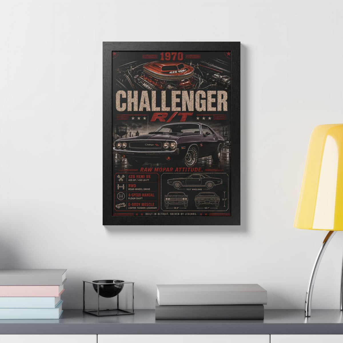 1970 Challenger R/T Framed Poster